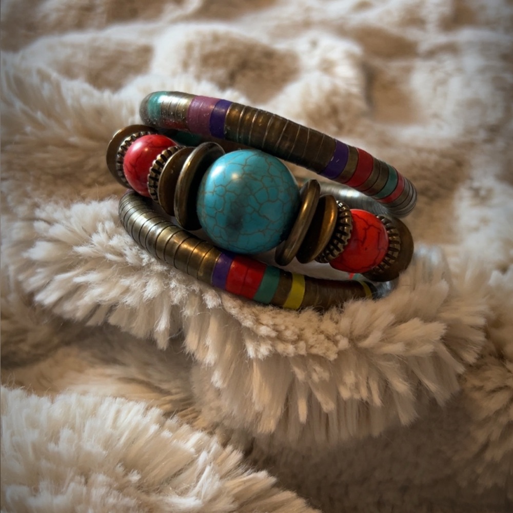 Women’s Colorful Beaded Bracelet Cuff